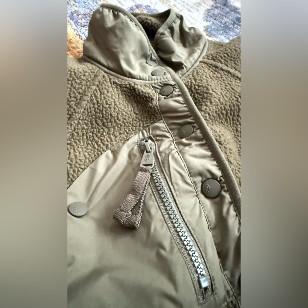 Free People Hit The Slopes Fleece Jacket Olive Green XS - Picture 5 of 8